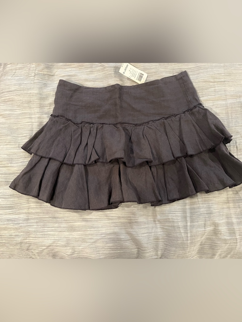 NWT ARDEN B Women’s Ruffled Mini Skirt in Dark Gray MSRP $88
